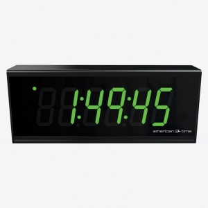 Aluminium Case PoE Digital Clocks 2.5" Green 6 Digit